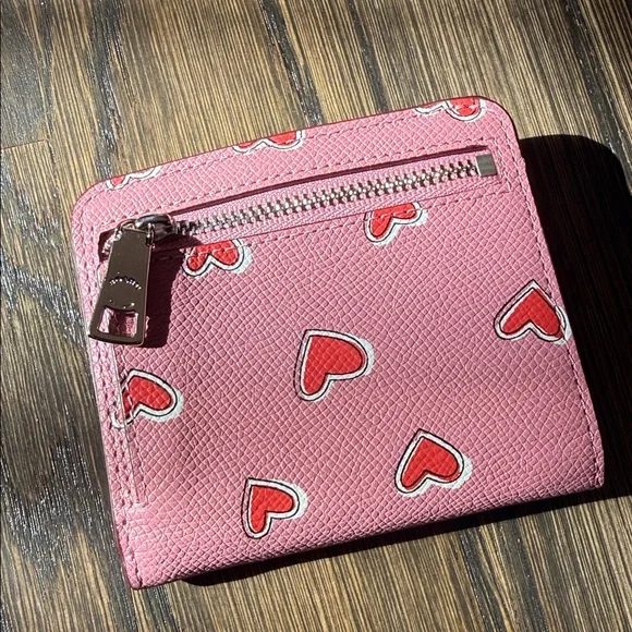 Coach Pink Wallet with Red Heart Accents - Picture 5 of 6